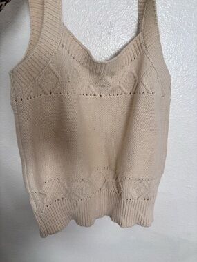 Forever 21 Cream Knit Cropped Tank